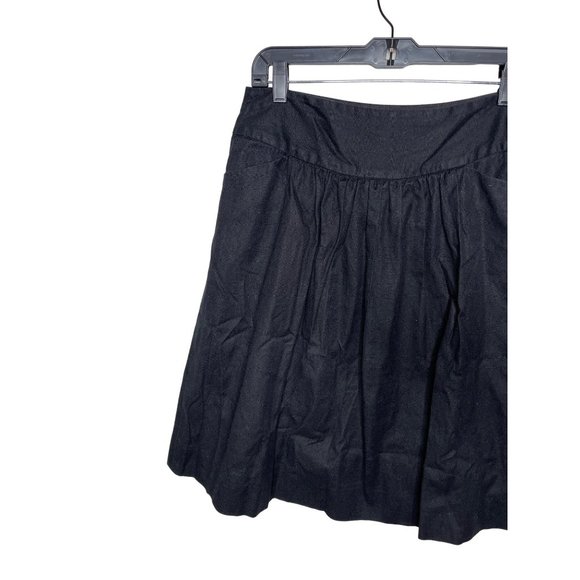 Prize Skirt Women Sz 6 Black A Line Full Solid Linen Blend Neutral Bohemian Dark - Picture 2 of 12